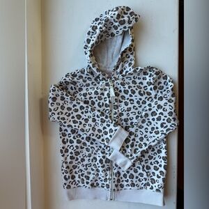Cat & Jack Leopard Print Girls Zip Up Hoodie Size L (10/12)